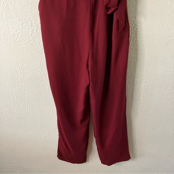 Lulu’s Like It Like That Wine Red Sleeveless Surplice Jumpsuit - Picture 8 of 13